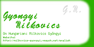 gyongyi milkovics business card